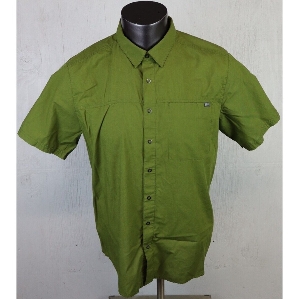 Mens 5.11 Tactical Snap Button Front Shirt Size Green Size M Cotton Blend 71203